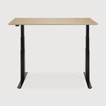 Bok adjustable desk - varnished oak top - black base - rectangular - with cable management - US White Cliff Studio Desk