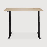 Bok adjustable desk - varnished oak top - black base - rectangular - with cable management - US White Cliff Studio Desk