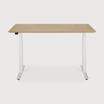 Bok adjustable desk - varnished oak top - white base - rectangular - with cable management - US White Cliff Studio Desk