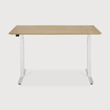 Bok adjustable desk - varnished oak top - white base - rectangular - with cable management - US White Cliff Studio Desk