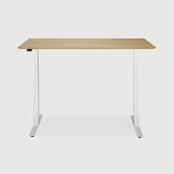 Bok adjustable desk - varnished oak top - white base - rectangular - with cable management - US White Cliff Studio Desk