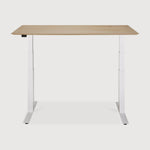 Bok adjustable desk - varnished oak top - white base - rectangular - with cable management - US White Cliff Studio Desk
