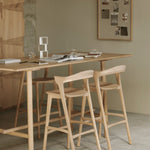 Bok bar stool - varnished oak White Cliff Studio Bar Stool