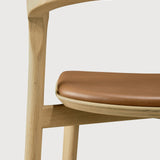 Bok bar stool - varnished oak - Cognac leather White Cliff Studio Bar Stool