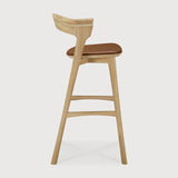Bok bar stool - varnished oak - Cognac leather White Cliff Studio Bar Stool