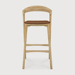Bok bar stool - varnished oak - Cognac leather White Cliff Studio Bar Stool