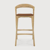 Bok bar stool - varnished oak - Cognac leather White Cliff Studio Bar Stool