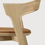 Bok bar stool - varnished oak - Cognac leather White Cliff Studio Bar Stool
