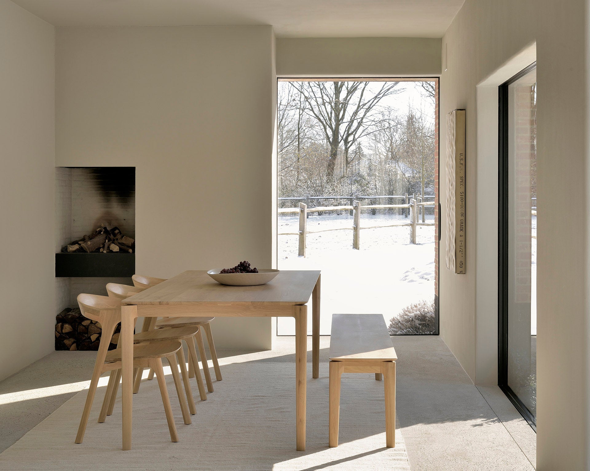 Bok bench - oak White Cliff Studio Bench / Dining Bench