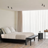 Bok bench - varnished oak - black White Cliff Studio Bench / Dining Bench