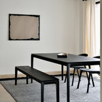 Bok bench - varnished oak - black White Cliff Studio Bench / Dining Bench