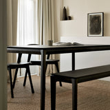 Bok bench - varnished oak - black White Cliff Studio Bench / Dining Bench