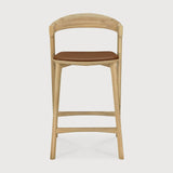 Bok counter stool - varnished oak - Cognac leather White Cliff Studio Counter Stool