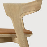 Bok counter stool - varnished oak - Cognac leather White Cliff Studio Counter Stool
