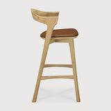 Bok counter stool - varnished oak - Cognac leather White Cliff Studio Counter Stool