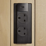 Bok cowork desk - varnished oak - rectangular - BS 1363 (GB, IE, HK, SG..) White Cliff Studio Desk