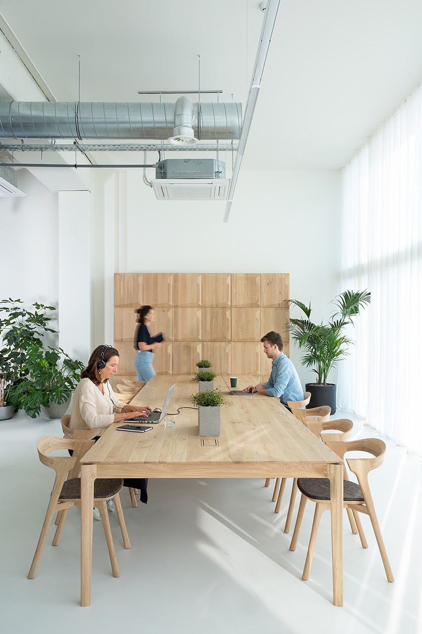 Bok cowork desk - varnished oak - rectangular - CEE7/3 (DE, NL, ES, RU...) White Cliff Studio Desk