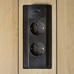 Bok cowork desk - varnished oak - rectangular - CEE7/3 (DE, NL, ES, RU...) White Cliff Studio Desk