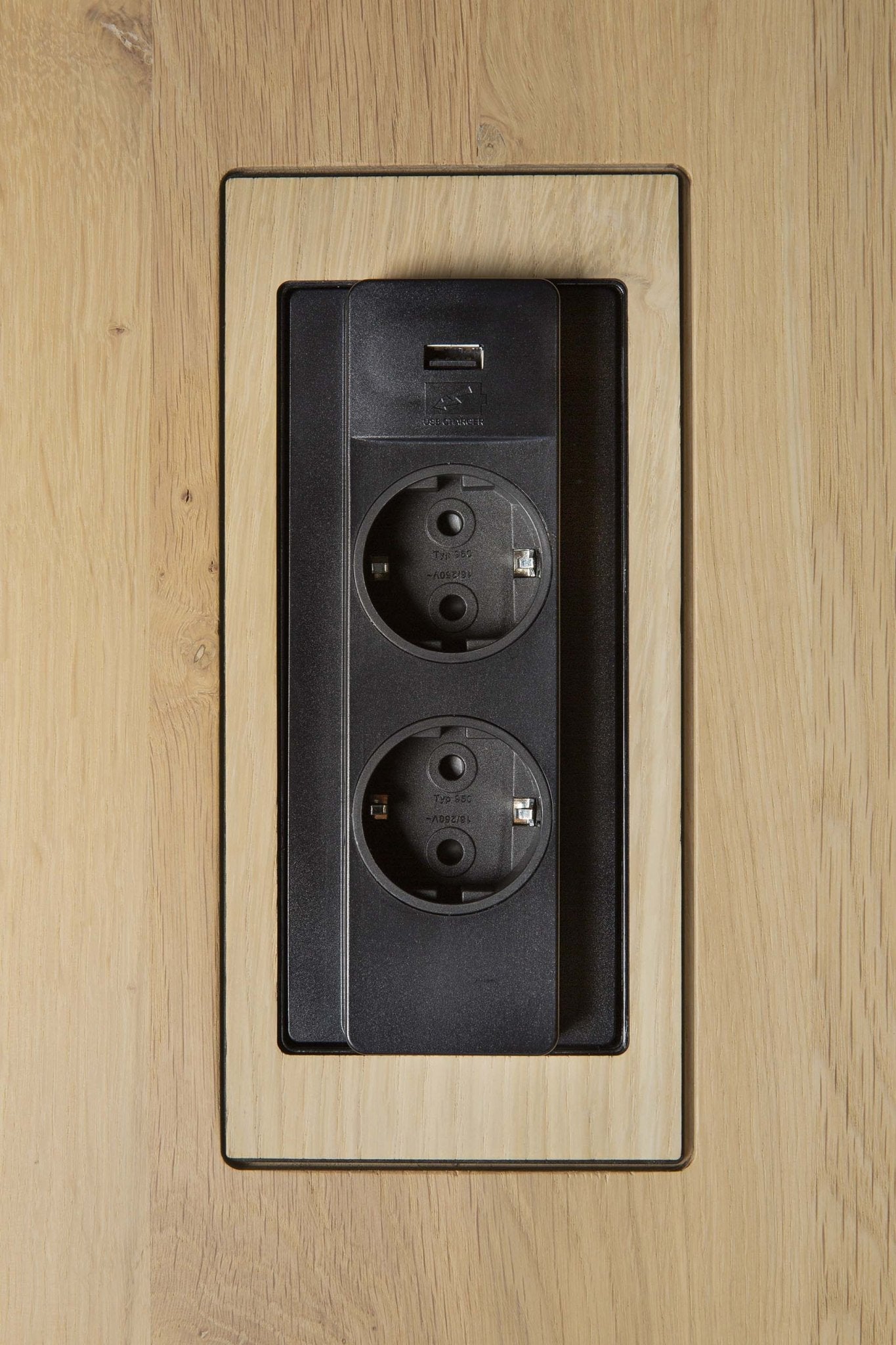 Bok cowork desk - varnished oak - rectangular - CEE7/3 (DE, NL, ES, RU...) White Cliff Studio Desk
