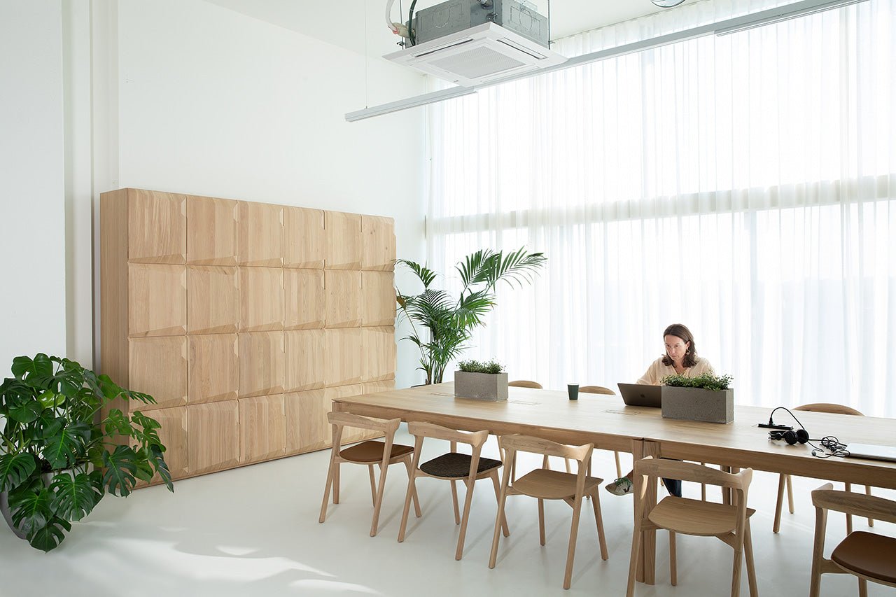 Bok cowork desk - varnished oak - rectangular - CEE7/3 (DE, NL, ES, RU...) White Cliff Studio Desk