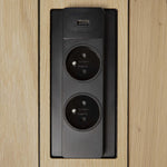 Bok cowork desk - varnished oak - rectangular - CEE7/5 (FR, BE, PL, CZ…) White Cliff Studio Desk