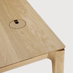 Bok desk - varnished oak - rectangular - with cable management White Cliff Studio Desk