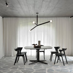 Bok dining chair - varnished oak - black - Black leather White Cliff Studio Dining Chair