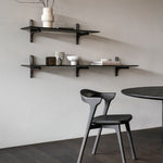 Bok dining chair - varnished oak - black - Black leather White Cliff Studio Dining Chair