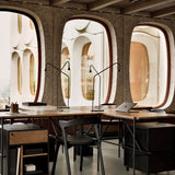 Bok dining chair - varnished oak - black - Black leather White Cliff Studio Dining Chair