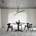 Bok dining chair - varnished oak - black - Black leather White Cliff Studio Dining Chair