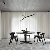 Bok dining chair - varnished oak - black - Black leather White Cliff Studio Dining Chair