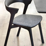 Bok dining chair - varnished oak - black - Grey fabric White Cliff Studio Dining Chair