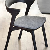 Bok dining chair - varnished oak - black - Grey fabric White Cliff Studio Dining Chair