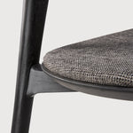 Bok dining chair - varnished oak - black - Grey fabric White Cliff Studio Dining Chair