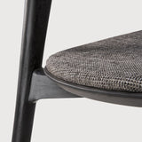 Bok dining chair - varnished oak - black - Grey fabric White Cliff Studio Dining Chair
