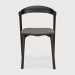 Bok dining chair - varnished oak - black - Grey fabric White Cliff Studio Dining Chair