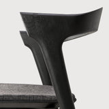 Bok dining chair - varnished oak - black - Grey fabric White Cliff Studio Dining Chair