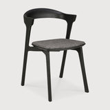 Bok dining chair - varnished oak - black - Grey fabric White Cliff Studio Dining Chair