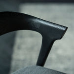 Bok dining chair - varnished oak - black - Soft Black fabric White Cliff Studio Dining Chair