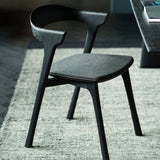 Bok dining chair - varnished oak - black - Soft Black fabric White Cliff Studio Dining Chair