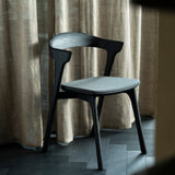 Bok dining chair - varnished oak - black - Soft Black fabric White Cliff Studio Dining Chair