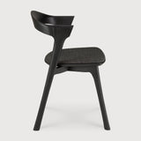 Bok dining chair - varnished oak - black - Soft Black fabric White Cliff Studio Dining Chair