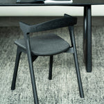 Bok dining chair - varnished oak - black - Soft Black fabric White Cliff Studio Dining Chair