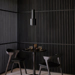 Bok dining chair - varnished oak - brown - Brown leather White Cliff Studio Dining Chair