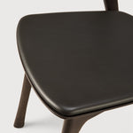 Bok dining chair - varnished oak - brown - Brown leather White Cliff Studio Dining Chair