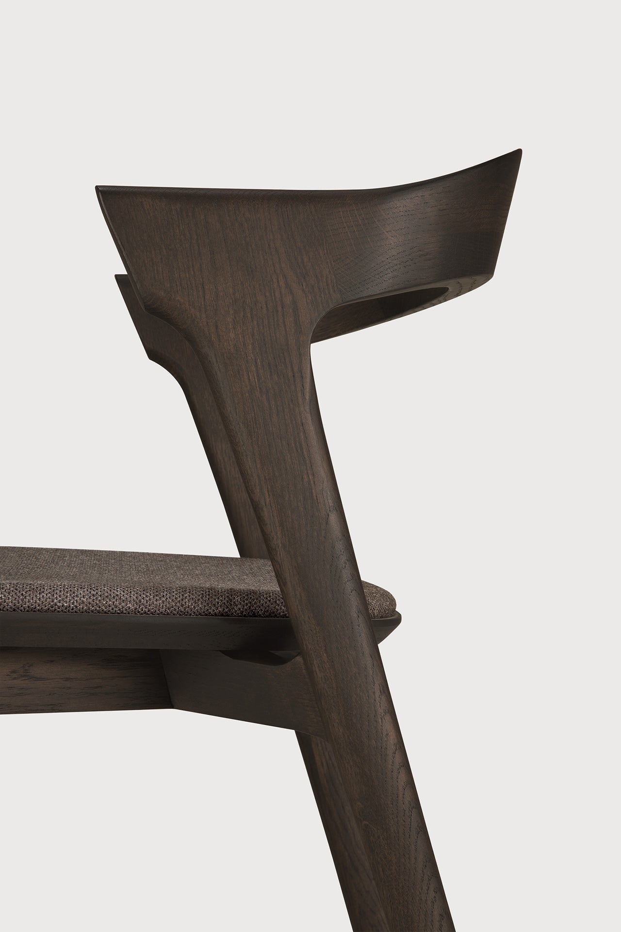 Bok dining chair - varnished oak - brown - Warm Brown fabric White Cliff Studio Dining Chair