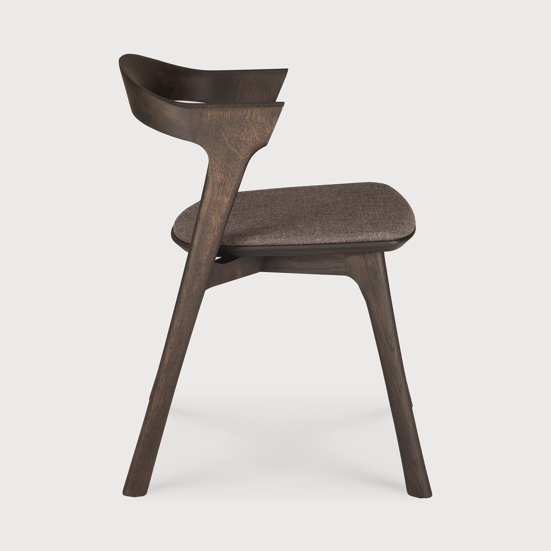 Bok dining chair - varnished oak - brown - Warm Brown fabric White Cliff Studio Dining Chair
