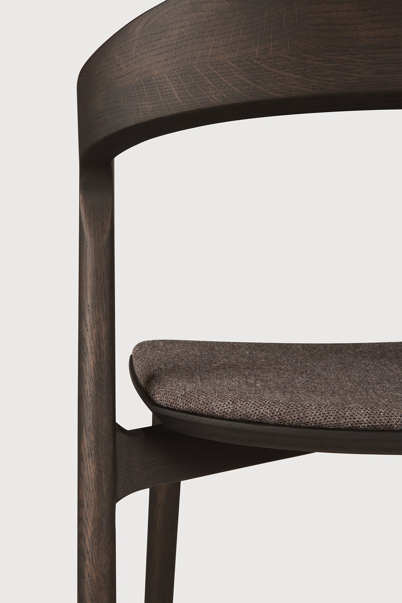 Bok dining chair - varnished oak - brown - Warm Brown fabric White Cliff Studio Dining Chair