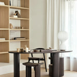 Bok dining chair - varnished oak - brown - Warm Brown fabric White Cliff Studio Dining Chair