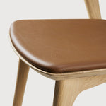 Bok dining chair - varnished oak - Cognac leather White Cliff Studio Dining Chair
